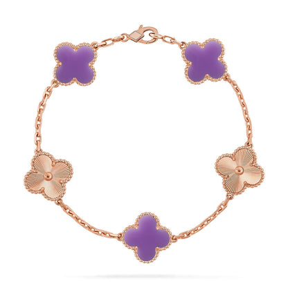 [Favorite]LUCKY CLOVER 5-MOTIF BRACELET - LAVENDER COLLECTION