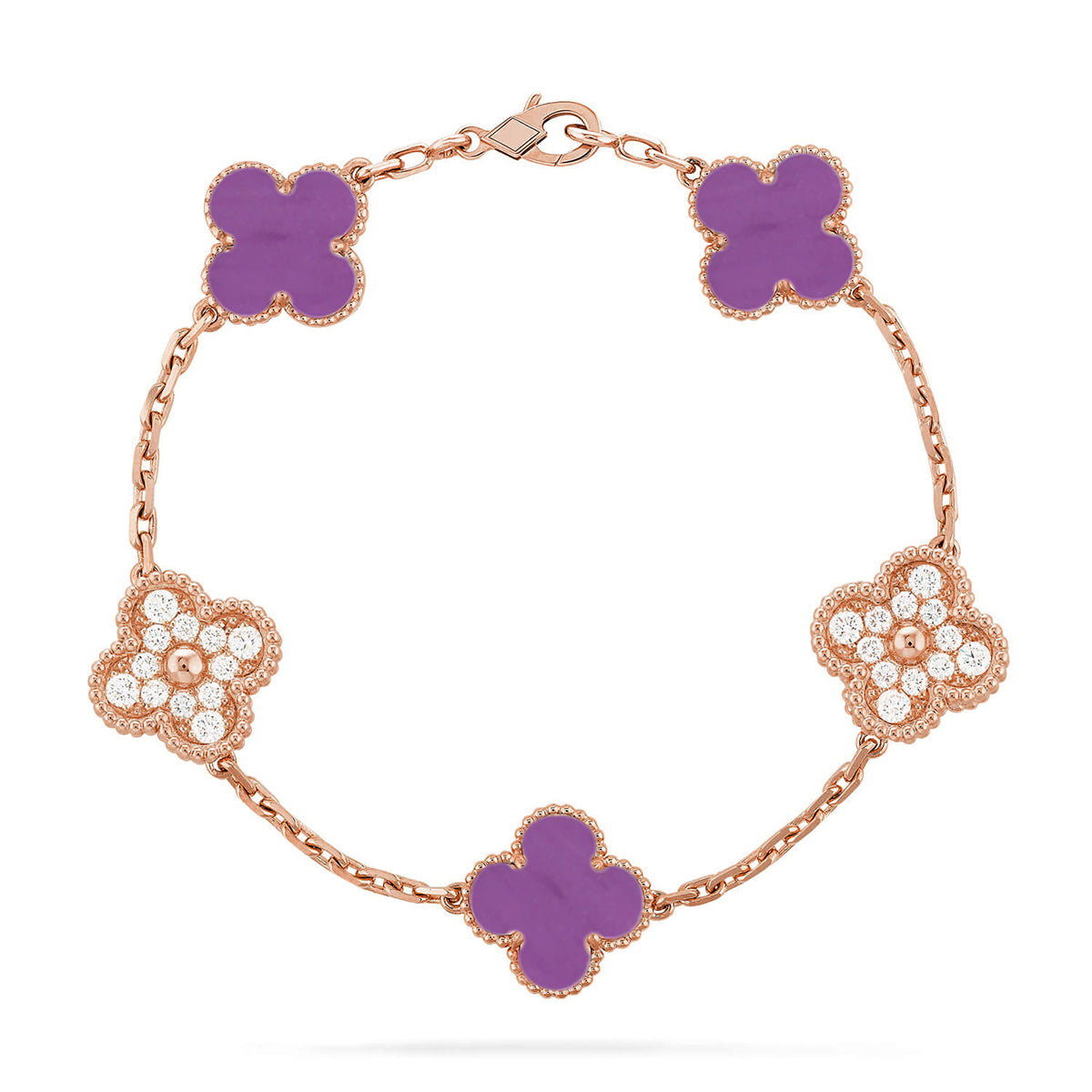 [Favorite]LUCKY CLOVER 5-MOTIF BRACELET - VIOLET COLLECTION