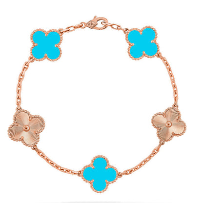 [Favorite]LUCKY CLOVER 5-MOTIF BRACELET - TURQUOISE COLLECTION