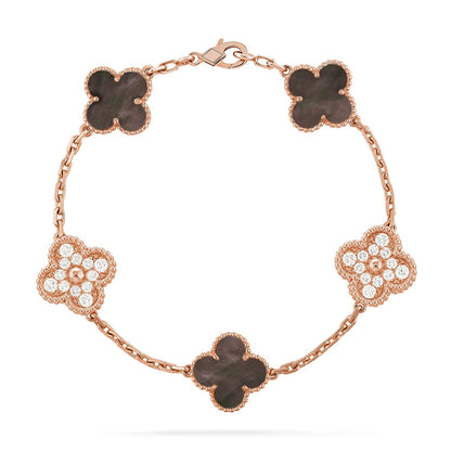 [Favorite]LUCKY CLOVER 5-MOTIF BRACELET - GREY MOTHER-OF-PEARL COLLECTION