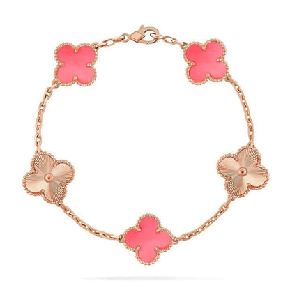 [Favorite]LUCKY CLOVER 5-MOTIF BRACELET - PINK MOTHER-OF-PEARL COLLECTION