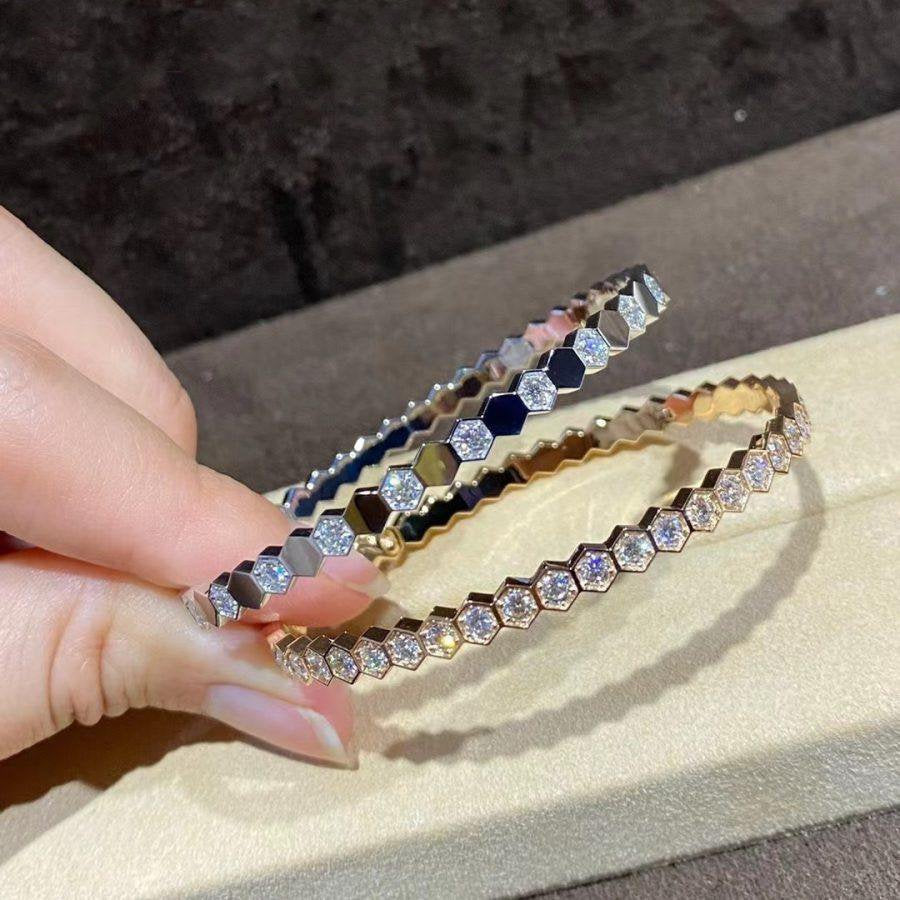 [Lieblingsstück]BEE LOVE GOLD ARMREIF VOLLSTÄNDIG MIT DIAMANTEN BESETZT