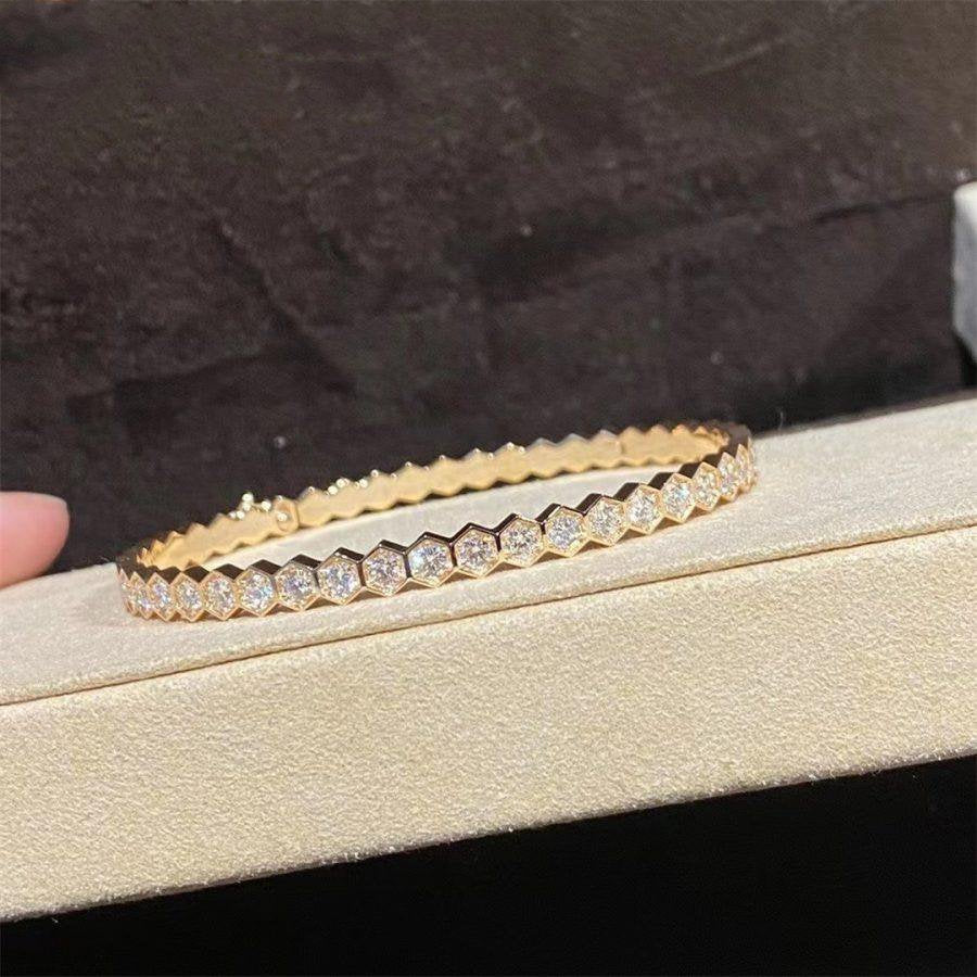 [Lieblingsstück]BEE LOVE GOLD ARMREIF VOLLSTÄNDIG MIT DIAMANTEN BESETZT