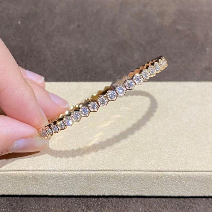 [Lieblingsstück]BEE LOVE GOLD ARMREIF VOLLSTÄNDIG MIT DIAMANTEN BESETZT
