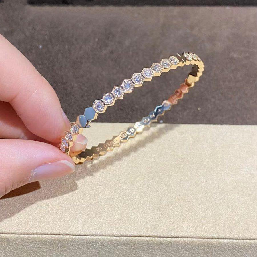 [Lieblingsstück]BEE LOVE GOLD ARMREIF VOLLSTÄNDIG MIT DIAMANTEN BESETZT