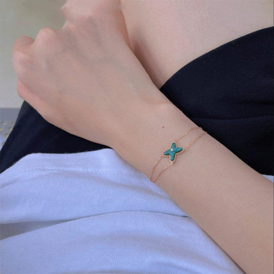 [Favorite]SPIELE ARMBAND MALACHIT ROSÉGOLD 1 DIAMANT