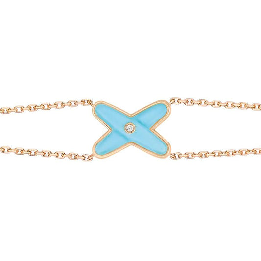 [Favorite]JEUX BRACELET TURQUOISE ROSE GOLD 1 DIAMOND