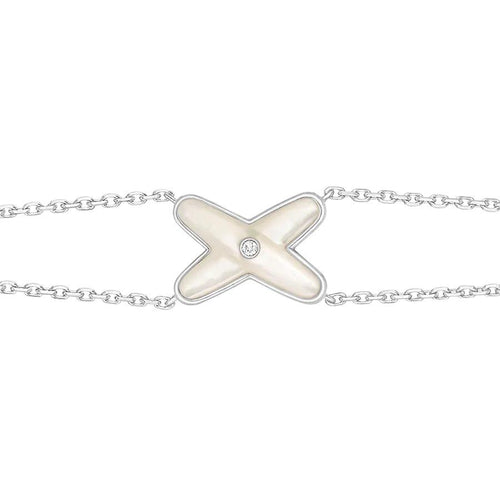 [Favorit]JEUX ARMBAND WEISS PERLMUTT SILBER 1 DIAMANT