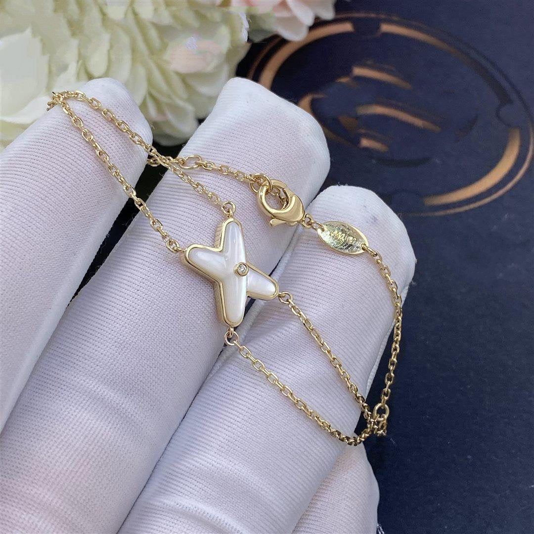 [Favorite]JEUX BRACELET WHITE MOP GOLD 1 DIAMOND
