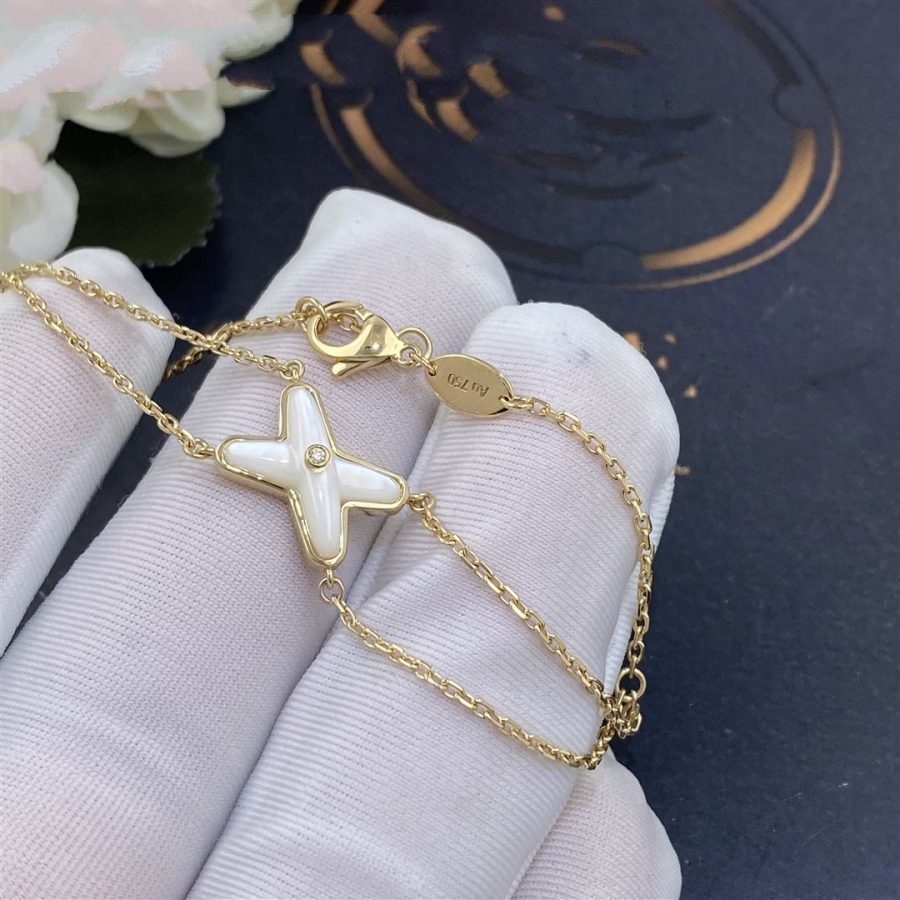 [Favorite]JEUX BRACELET WHITE MOP GOLD 1 DIAMOND