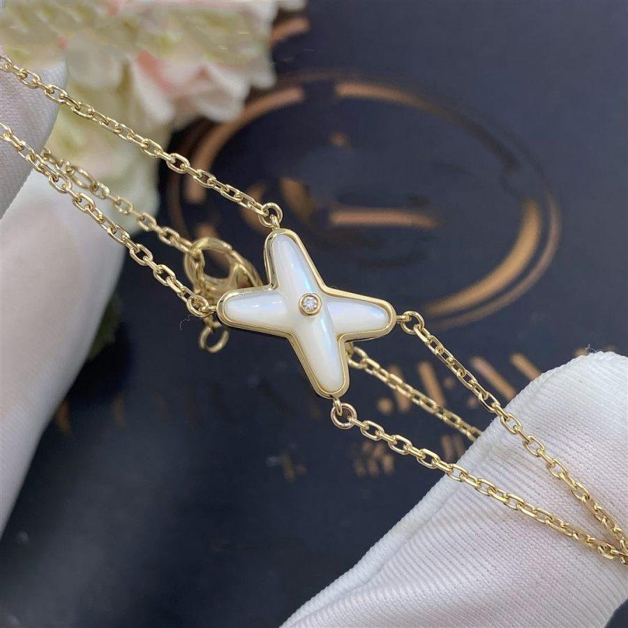 [Favorite]JEUX BRACELET WHITE MOP GOLD 1 DIAMOND