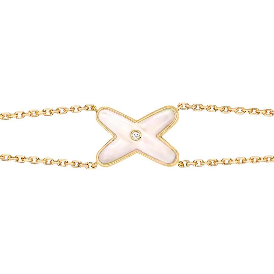 [Favorite]JEUX BRACELET WHITE MOP GOLD 1 DIAMOND
