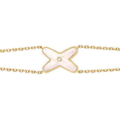[Favorite]JEUX BRACELET WHITE MOP GOLD 1 DIAMOND