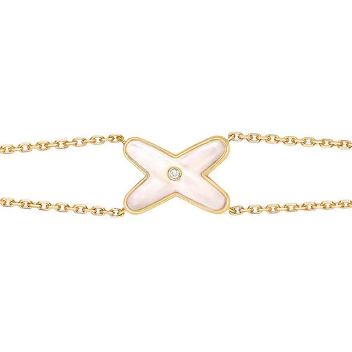 [Favorite]JEUX BRACELET WHITE MOP GOLD 1 DIAMOND