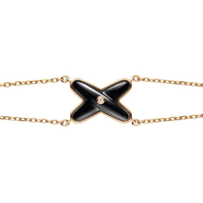 [Favorit]SPIELE ARMBAND ONYX ROSE GOLD 1 DIAMANT