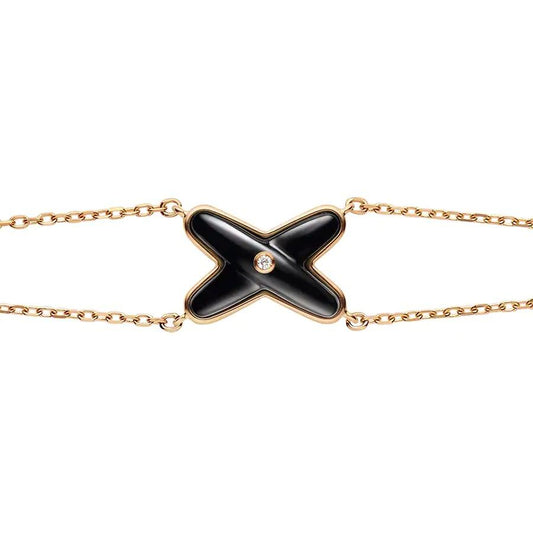 [Favorite]JEUX BRACELET ONYX ROSE GOLD 1 DIAMOND