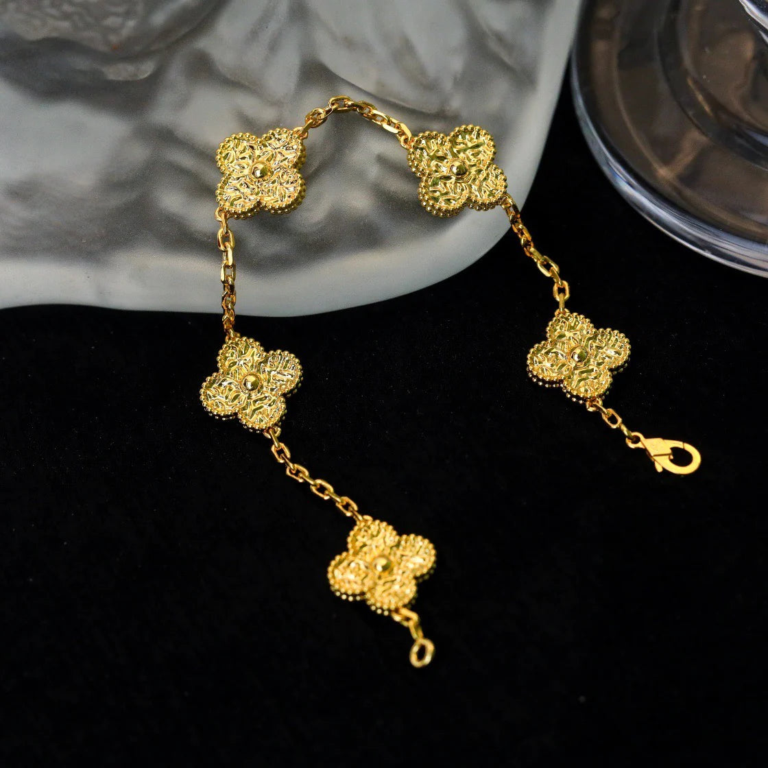 [Favorite]LUCKY CLOVER 5-MOTIF BRACELET - BRONZING