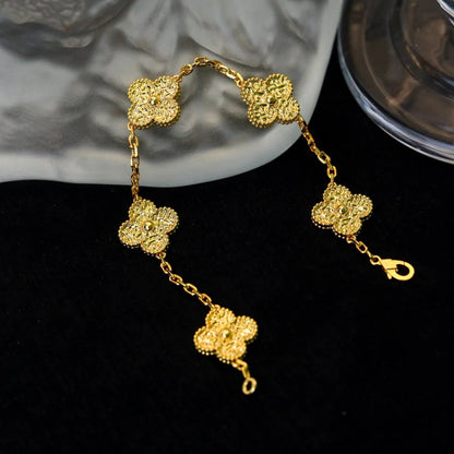 [Favorite]LUCKY CLOVER 5-MOTIF BRACELET - BRONZING