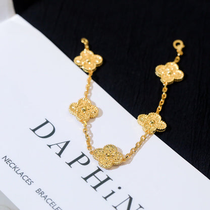 [Favorite]LUCKY CLOVER 5-MOTIF BRACELET - BRONZING