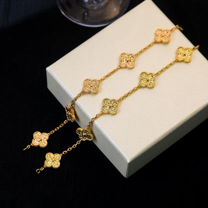 [Favorite]LUCKY CLOVER 5-MOTIF BRACELET - BRONZING