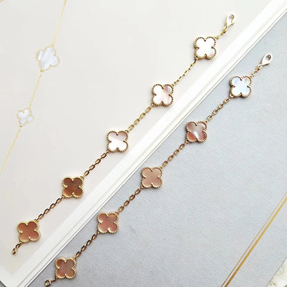 [Favorite]LUCKY CLOVER 5-MOTIF BRACELET - PINK MOTHER-OF-PEARL COLLECTION
