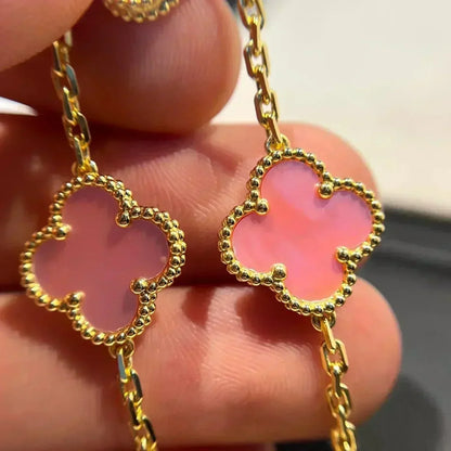 [Favorite]LUCKY CLOVER 5-MOTIF BRACELET - PINK MOTHER-OF-PEARL COLLECTION