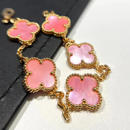 [Favorite]LUCKY CLOVER 5-MOTIF BRACELET - PINK MOTHER-OF-PEARL COLLECTION