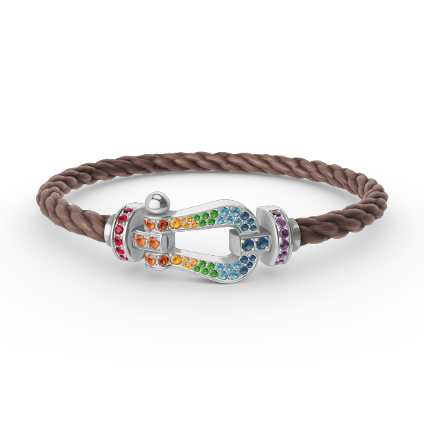 [Favorite]FORCE LARGE HORSESHOE COLORED DIAMOND BRACELET - WHITE GOLD