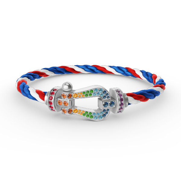 [Favorite]FORCE LARGE HORSESHOE COLORED DIAMOND BRACELET - WHITE GOLD