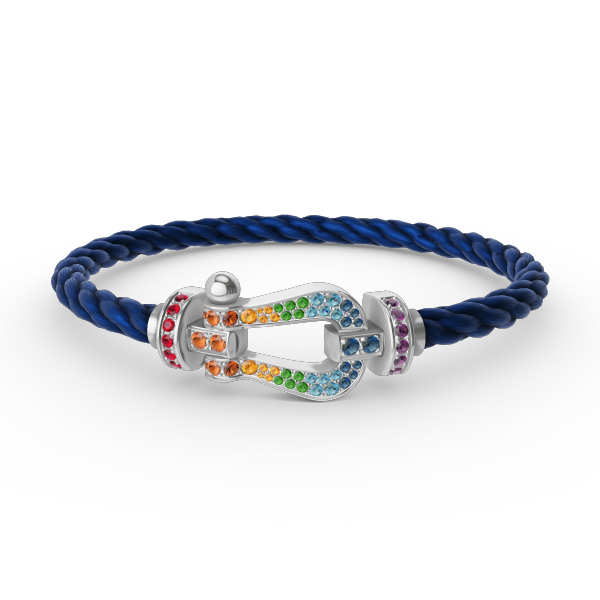 [Favorite]FORCE LARGE HORSESHOE COLORED DIAMOND BRACELET - WHITE GOLD
