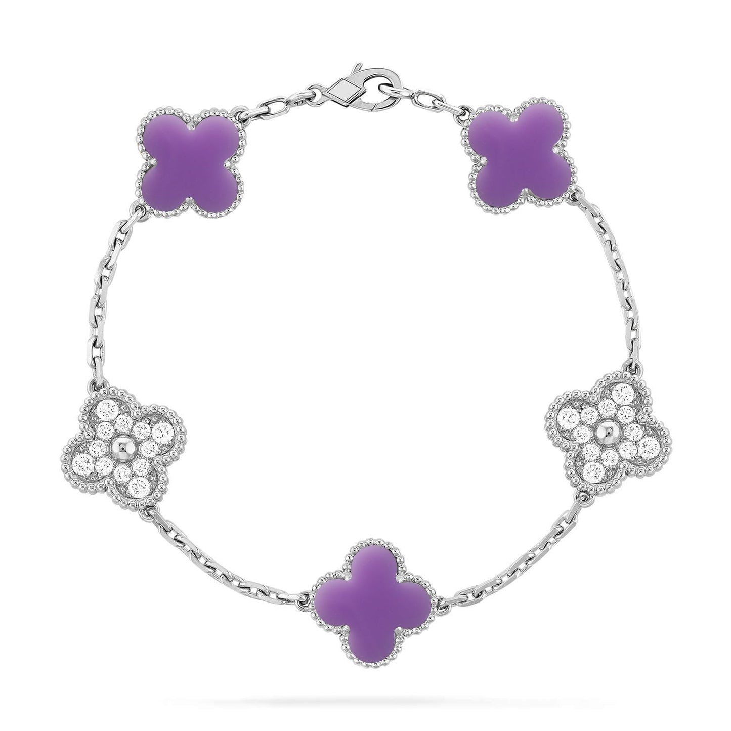 [Favorite]LUCKY CLOVER 5-MOTIF BRACELET - LAVENDER COLLECTION