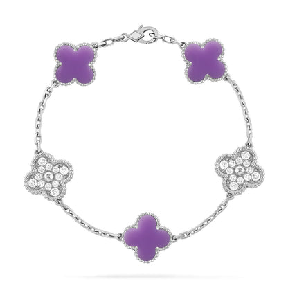 [Favorite]LUCKY CLOVER 5-MOTIF BRACELET - LAVENDER COLLECTION