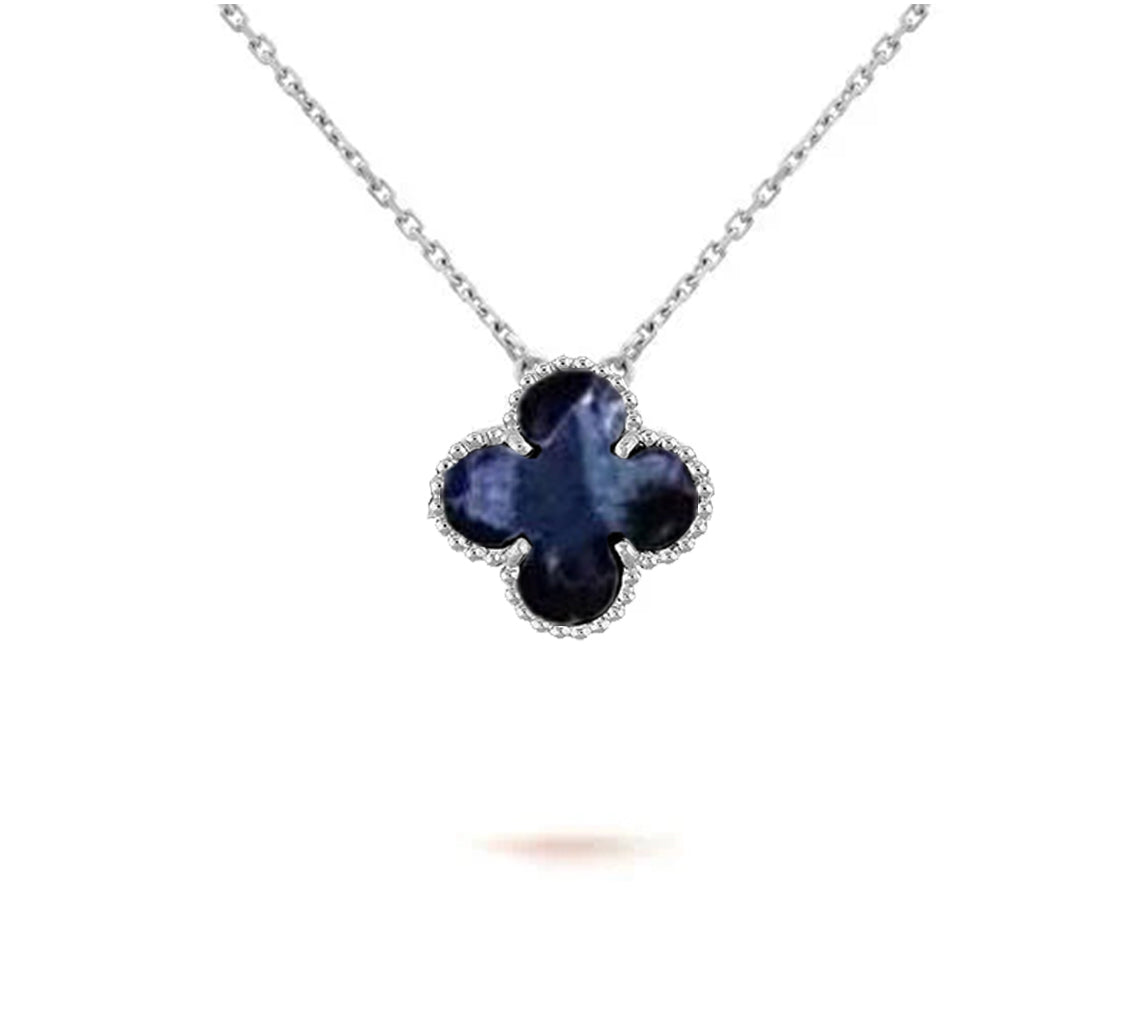 [Favorit]15MM KLEEBLUMEN-ANHÄNGERKETTE WEISSGOLD KOLLEKTION