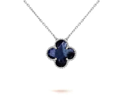 [Favorit]15MM KLEEBLUMEN-ANHÄNGERKETTE WEISSGOLD KOLLEKTION
