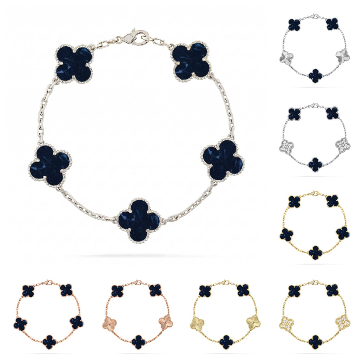 [Favorite]LUCKY CLOVER 5-MOTIF BRACELET - PIETERSITE COLLECTION