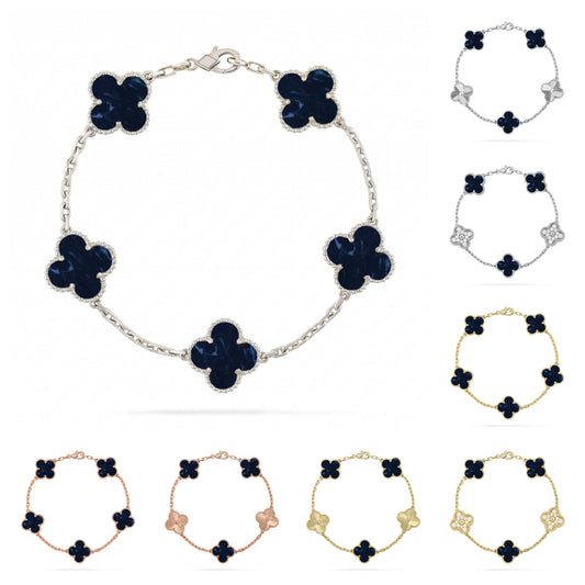 [Favorite]LUCKY CLOVER 5-MOTIF BRACELET - PIETERSITE COLLECTION