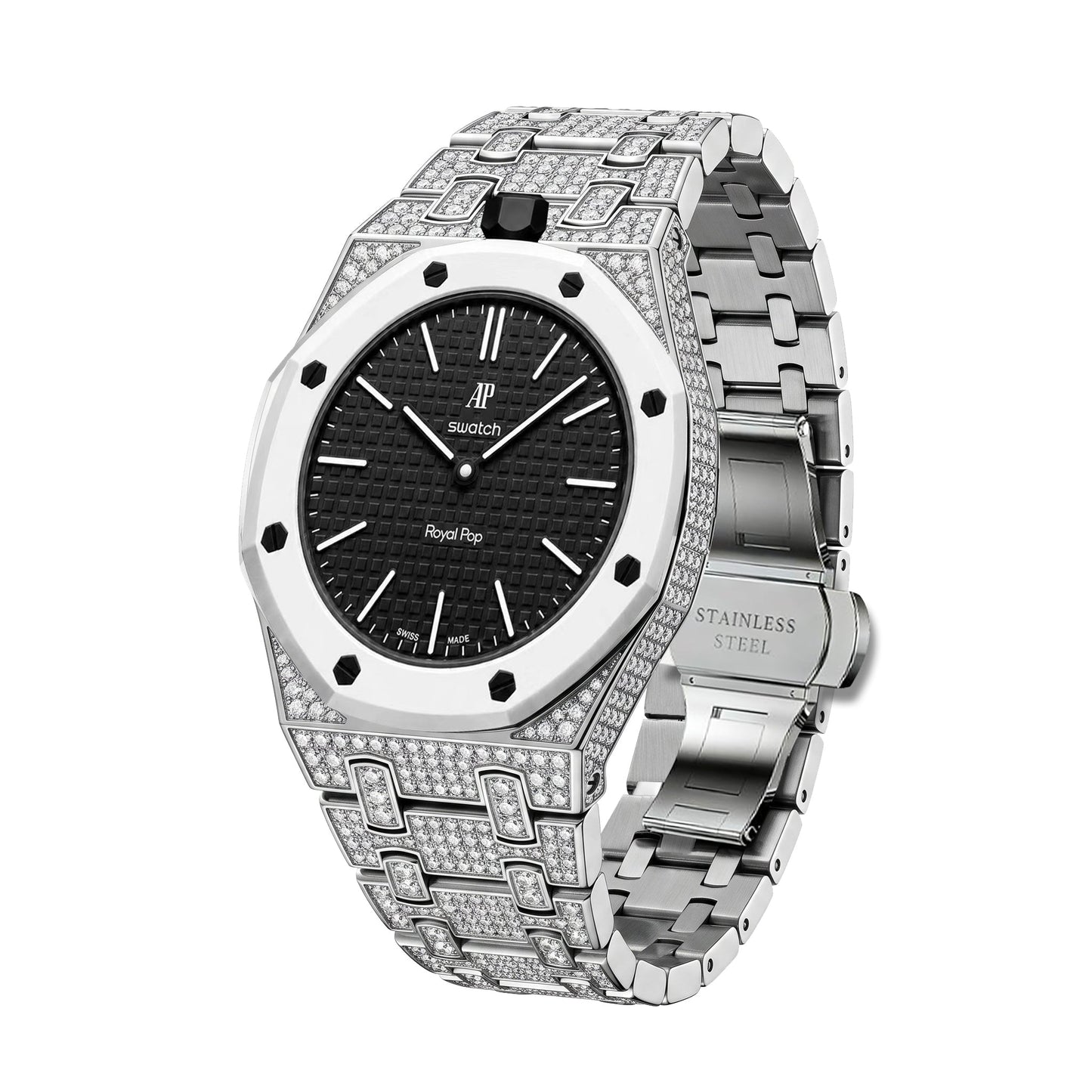 [Favorite]Royal Oak Pop Exclusive Bioceramic Case & Bioceramic Strap Full Diamond