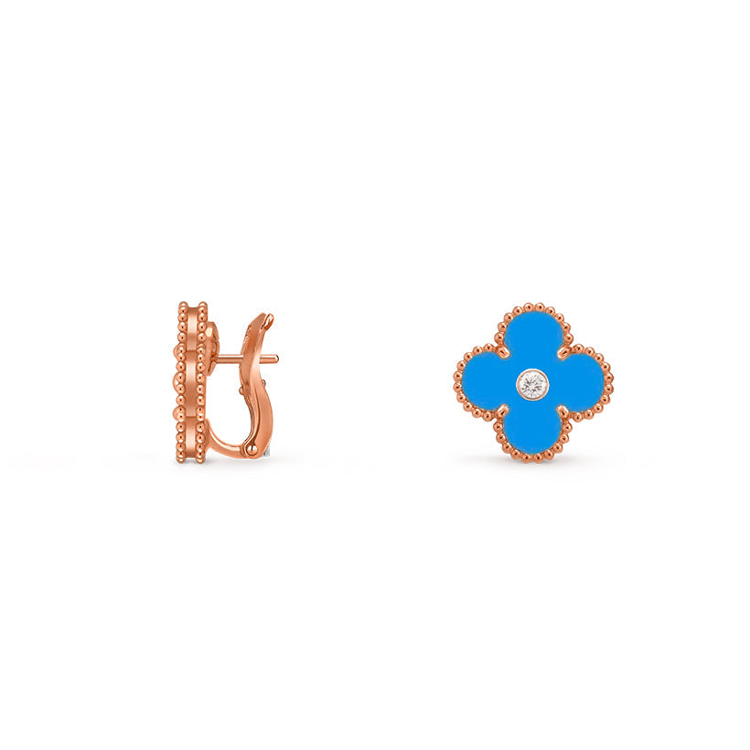 [Favorite]15MM クローバー フラワー スタッド ピアス ダイヤモンド ローズゴールド コレクション