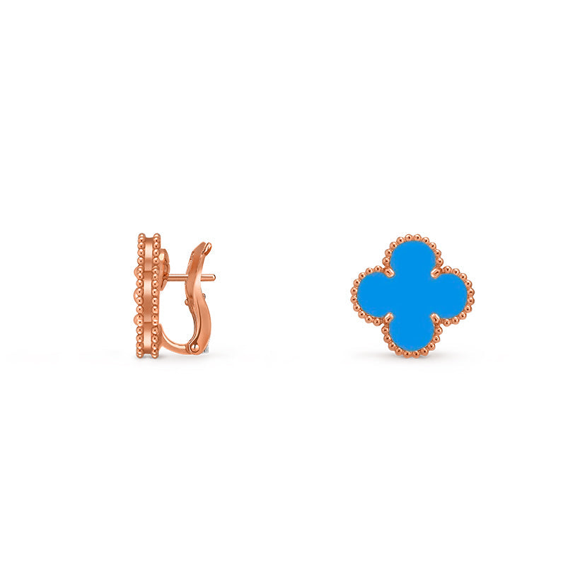 [Favorite]15MM CLOVER FLOWER STUD EARRINGS ROSE GOLD COLLECTION