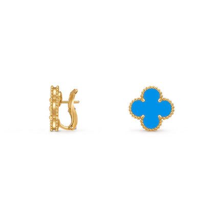 [Lieblingsartikel]15 MM KLEEBLUME OHRSTECKER GOLD KOLLEKTION