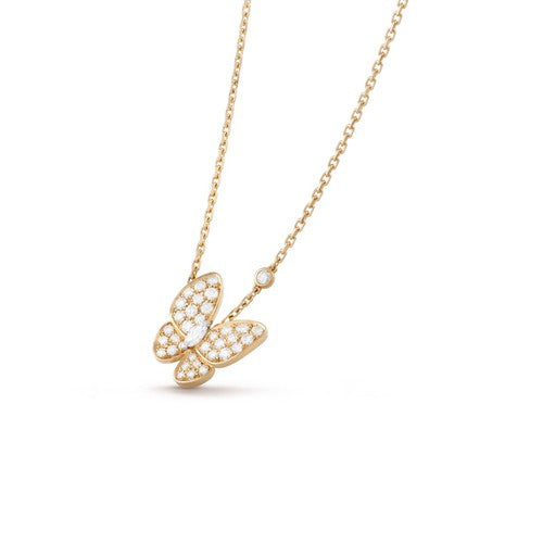 [Favorite]BUTTERFLY DIAMOND CHARM NECKLACE