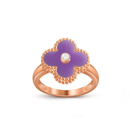 [Liebling]GLÜCKSKLEE DIAMANT-AKZENT ROSÉGOLD-RING KOLLEKTION