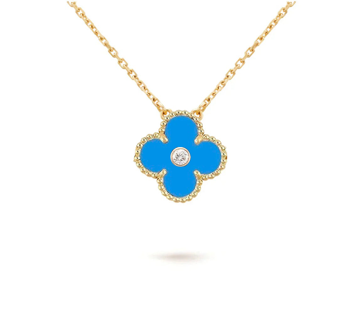 [Favorit]15MM KLEEBLUMEN-DIAMANTANHÄNGER-HALSKETTENKOLLEKTION