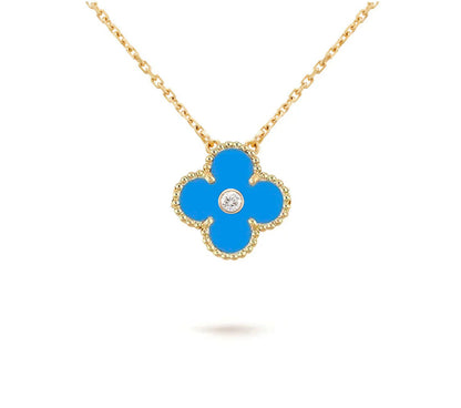 [Favorit]15MM KLEEBLUMEN-DIAMANTANHÄNGER-HALSKETTENKOLLEKTION