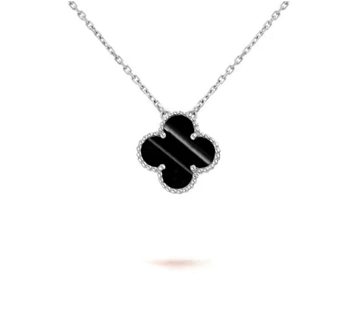 [Favorit]15MM KLEEBLUMEN-ANHÄNGERKETTE WEISSGOLD KOLLEKTION