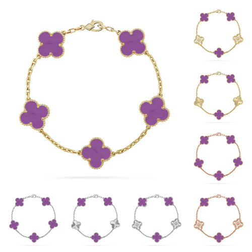 [Favorite]LUCKY CLOVER 5-MOTIF BRACELET - VIOLET COLLECTION
