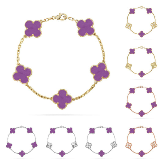 [Favorite]LUCKY CLOVER 5-MOTIF BRACELET - VIOLET COLLECTION