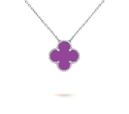 [Favorit]15MM KLEEBLUMEN-ANHÄNGERKETTE WEISSGOLD KOLLEKTION