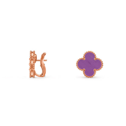 [Favorite]15MM CLOVER FLOWER STUD EARRINGS ROSE GOLD COLLECTION