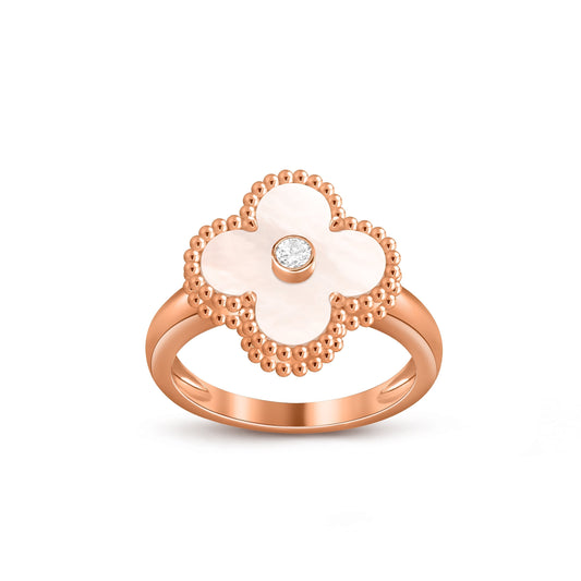 [Favorite]LUCKY CLOVER DIAMOND-ACCENT ROSE GOLD RING COLLECTION